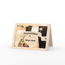Congratulate the Bride and Groom Sepia Couple