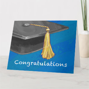 Congratulation Black and Blue Card