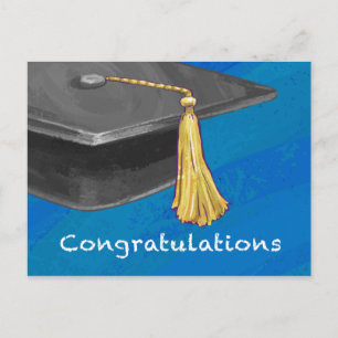 Congratulation Black and Blue Postcard