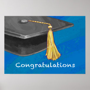 Congratulation Black and Blue Poster