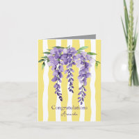 Congratulation elegant watercolor floral Yellow