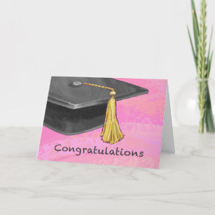 Congratulation Graduate Black and Pink Card