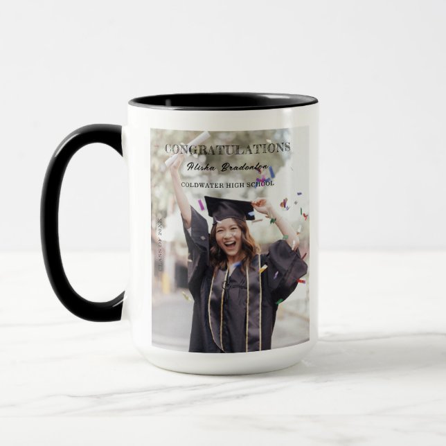 Congratulation Graduate Photo HIgh School College  Mug (Left)