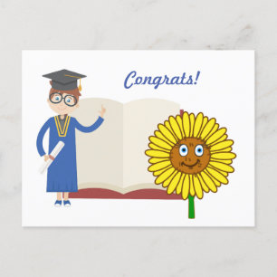 Congratulation Graduation Sun Flower Postcard