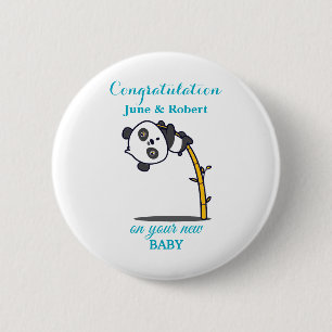 congratulation on new baby 6 cm round badge