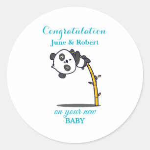congratulation on new baby classic round sticker