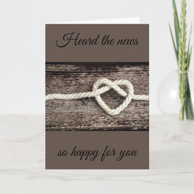 ""CONGRATULATION ON YOUR ENGAGEMENT"" CARD (Front)