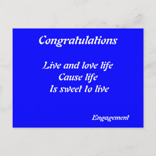 Congratulation on your engagement  postcards