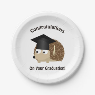 Congratulation on Your Graduation Hedgehog Paper Plate
