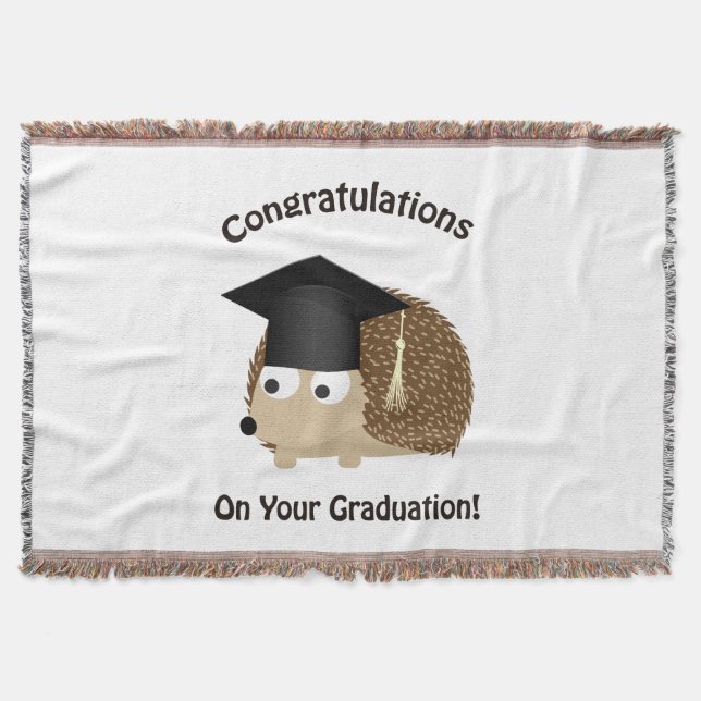 Congratulation on Your Graduation Hedgehog Throw Blanket (Front)
