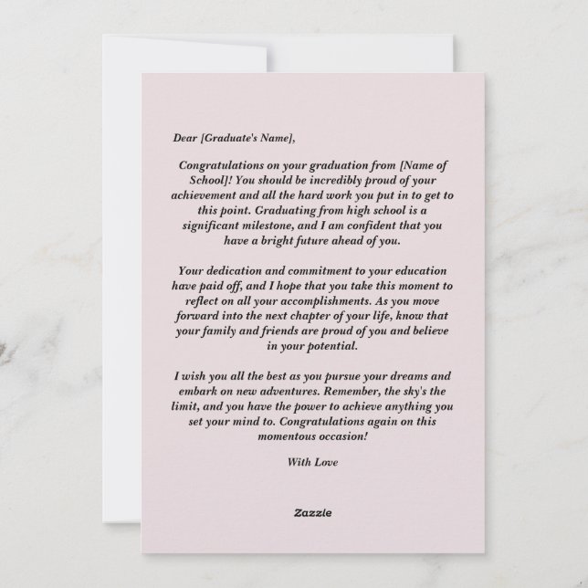 Congratulation on your Graduation Holiday Card (Back)