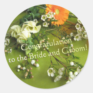 Congratulation to the Bride and Groom Classic Round Sticker