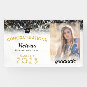 Congratulations 2021 Graduate Gold and White Photo Banner