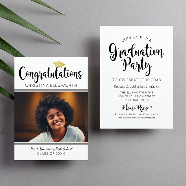 Congratulations 2025 Gold Graduation Photo Invitation (Creator Uploaded)