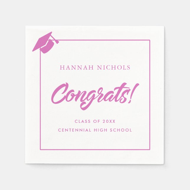 Congratulations 2025 Graduate Graduation Paper  Napkin (Front)