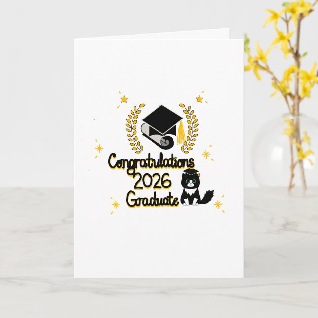 Congratulations 2026 Graduate  Card (Yellow Flower)