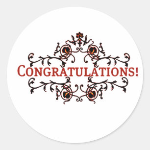 Congratulations 3 classic round sticker