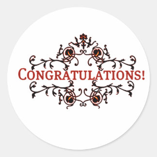 Congratulations 3 classic round sticker