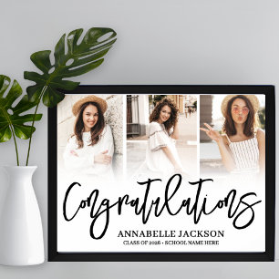 Congratulations 3 Photo Graduation Poster