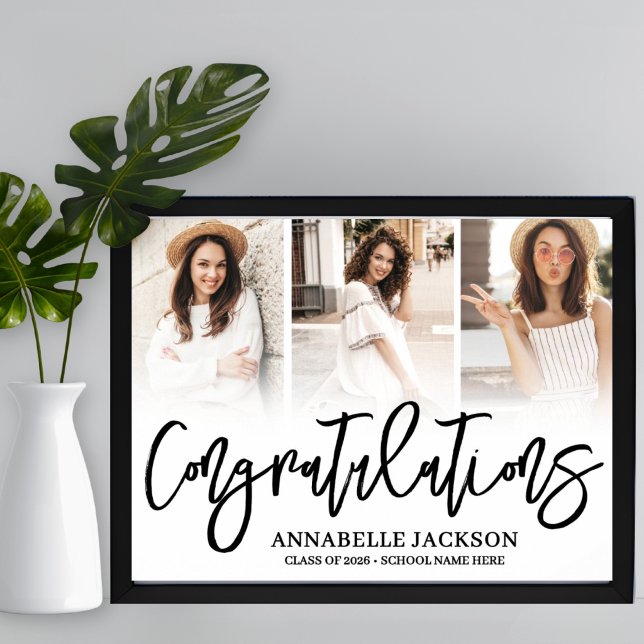 Congratulations 3 Photo Graduation Poster (Congratulations 3 Photo Graduation Poster )