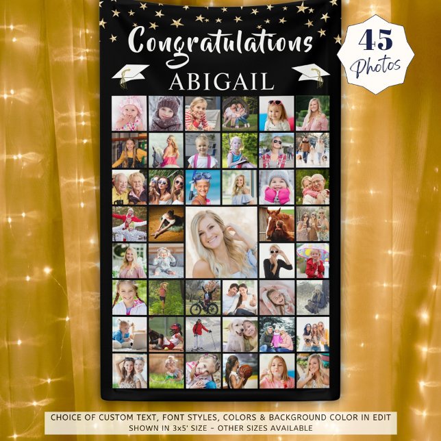 Congratulations 45 Photo Collage Graduation Banner (Creator Uploaded)