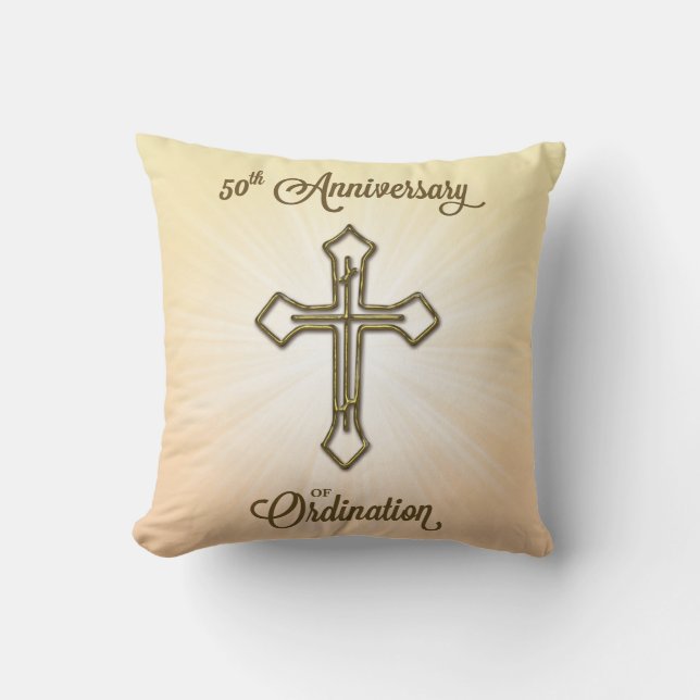 Congratulations 50th Ordination Anniversary Cushion (Front)