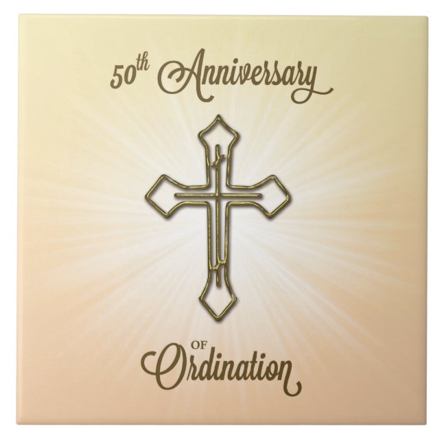 Congratulations 50th Ordination Anniversary Tile (Front)
