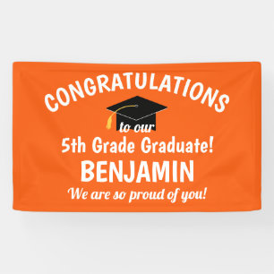Congratulations 5th Grade Graduation Orange Banner