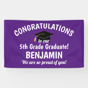 Congratulations 5th Grade Graduation Purple Banner