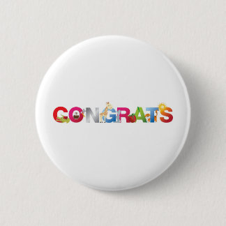 Congratulations 6 Cm Round Badge