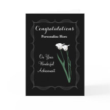 Congratulations / Achievement - White Flowers