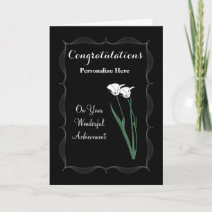 Congratulations / Achievement - White Flowers Card