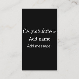 Congratulations add name message simple graduate  business card