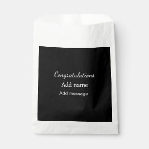 Congratulations add name message simple graduate favour bag