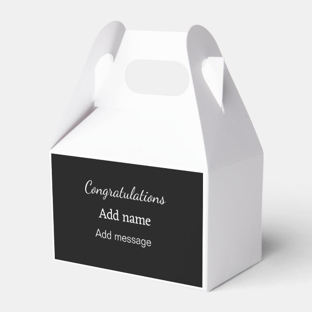 Congratulations add name message simple graduate  favour box (Front Side)