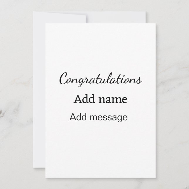 Congratulations add name message simple graduate  invitation (Front)