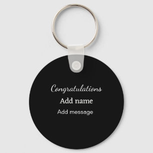 Congratulations add name message simple graduate key ring