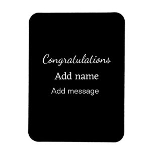 Congratulations add name message simple graduate  magnet