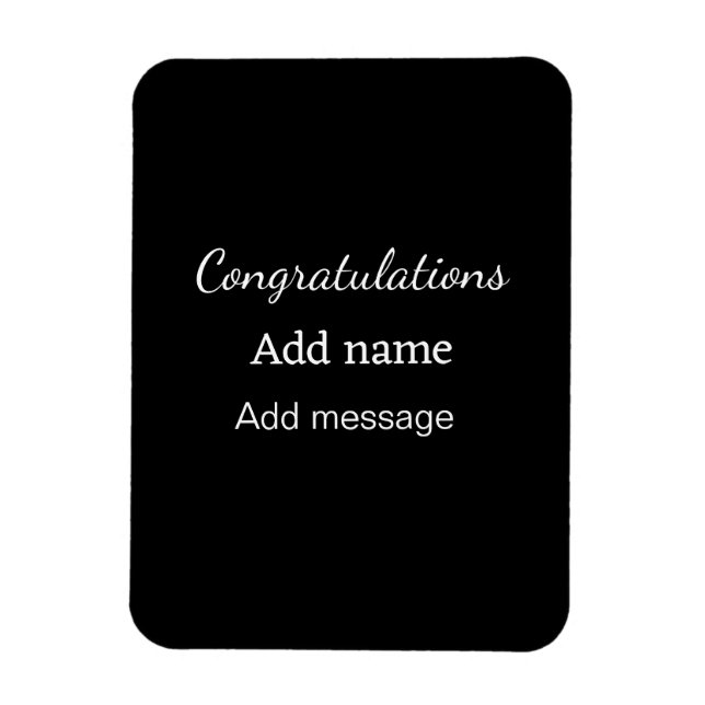 Congratulations add name message simple graduate  magnet (Vertical)