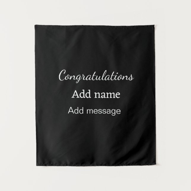 Congratulations add name message simple graduate  tapestry (Front)