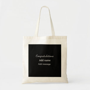 Congratulations add name message simple graduate  tote bag