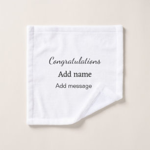 Congratulations add name message simple graduate  wash cloth