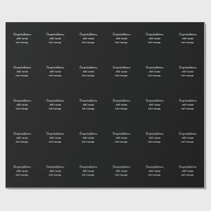 Congratulations add name message simple graduate  wrapping paper