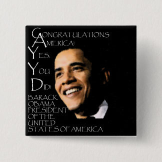CONGRATULATIONS AMERICA 15 CM SQUARE BADGE
