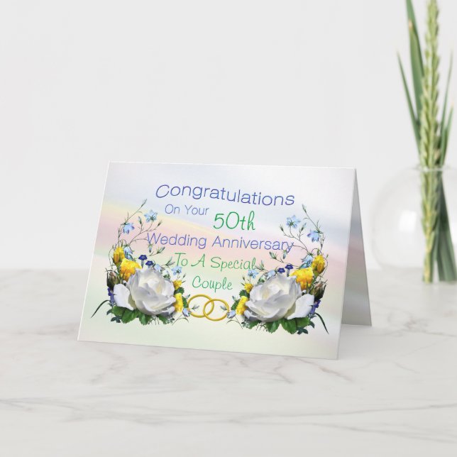 Congratulations Anniversay Roses Card (Front)