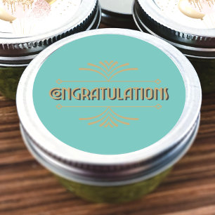 Congratulations Art Deco Classic Round Sticker