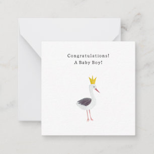 Congratulations Baby Boy Newborn Birth Stork Card
