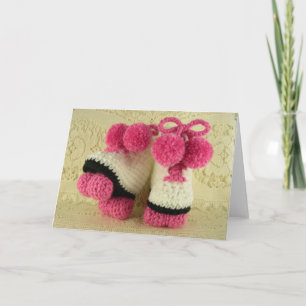 Congratulations Baby Girl (Roller Skates Booties) Card