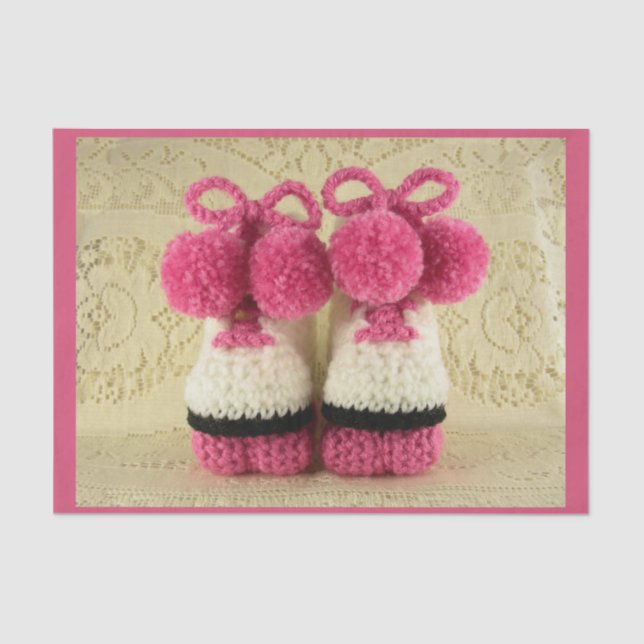 Congratulations Baby Girl (Roller Skates Booties) Tissue Paper (Front)