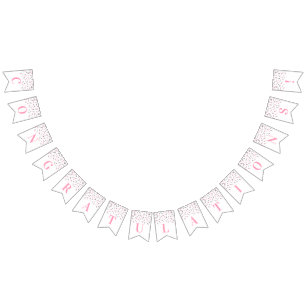 Congratulations Banner Light PInk Silver Confetti